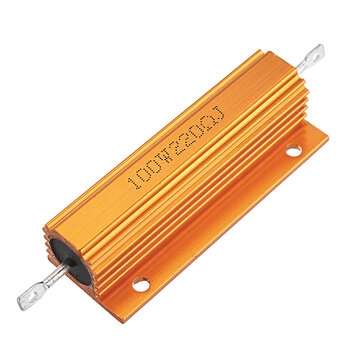 RX24 100W 220R 220RJ Metal Aluminum Case High Power Resistor Golden Metal Shell Case Heatsink Resist