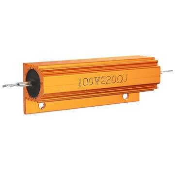 RX24 100W 220R 220RJ Metal Aluminum Case High Power Resistor Golden Metal Shell Case Heatsink Resist