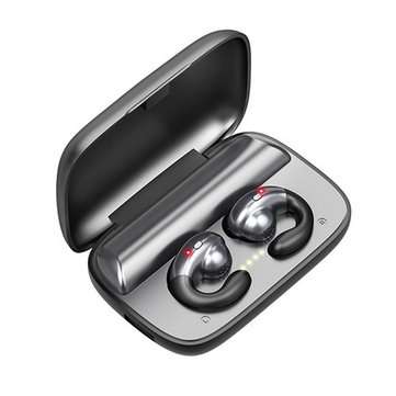 S19 TWS Hanging Ear Bone Conduction bluetooth 5.0 Sports Handsfree Earphone Headp... (COLOR.: BLACK)