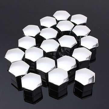 Set of 20 pcs 17mm Car Plastic Caps Bolts Covers Nuts Alloy Wheel (COLOR.: BLACK)