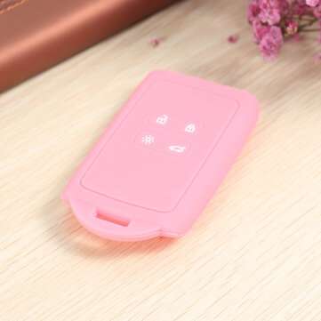 Silicone Case Key Fob Key Case For Renault koleos Kadjar 2016 2017 (COLOR: PINK)