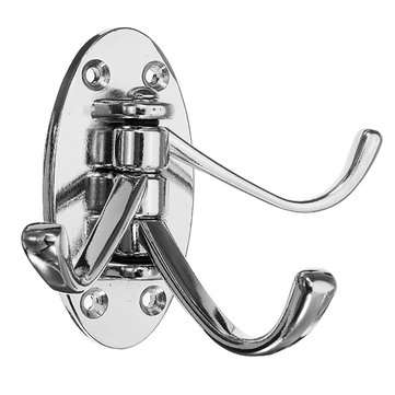 Silver Triple Swivel Arc Hooks Folding Swing Arm Wall Mount Zinc Alloy Clothes Towel Hanger
