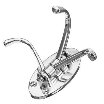 Silver Triple Swivel Arc Hooks Folding Swing Arm Wall Mount Zinc Alloy Clothes Towel Hanger