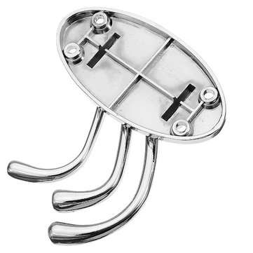 Silver Triple Swivel Arc Hooks Folding Swing Arm Wall Mount Zinc Alloy Clothes Towel Hanger