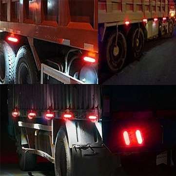 Single Red 24v 20led with rubber edge 12cm Shock absorbing sponge pad Reflective mask Ip67 side Corn