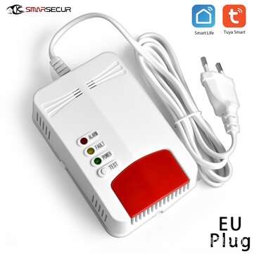 Smarsecur Tuya WIFI Gas Detector APP Notification Gas Alarm Sensor For Smart Home ... (PLUG: EUPLUG)