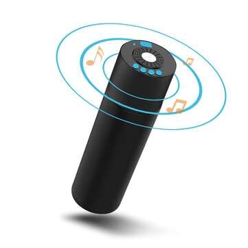 Smart Music Bluetooth Thermos Bottle Mug LED Light Speaker FM Radio Drinking Remi... (COLOR.: BLACK)