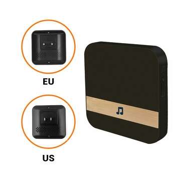 Smart Indoor Doorbell Chime Music Wireless WiFi Door Bell... (PLUG: EUPLUG | COLOR: BLACK | TYPE: 2)