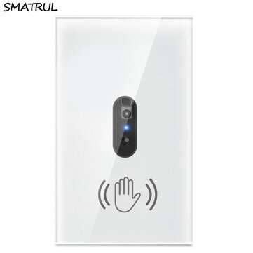 SMATRUL Wall Infrared Sensor Switch Infrared Sensor No Need to Touch Glass Panel L... (PLUG: USPLUG)