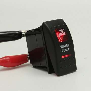 SPST 12V 20A 5 Pins Rocker Switch Blue LED Water Pump Rocker Toggle Switch  (COLOR.: RED)