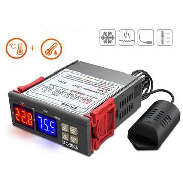 STC-3028 12V 24V DC 10A Digital Temperature Humidity Meter Thermostat LCD Display ... (VOLTAGE: 24V)