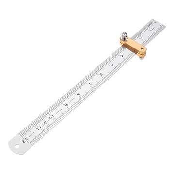 Steel Ruler Straightedge Locator Steel Ruler Limit Adjustment Positioning Block Woodworking Scribing