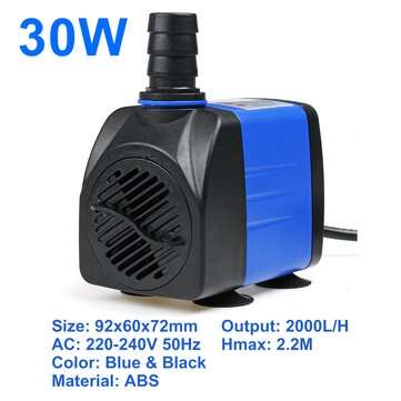 Submersible Water Pump Circulatiion Pump For Pond Aquarium Fish Tank Fountain Water ... (POWER: 30W)