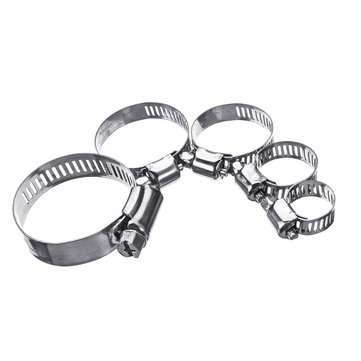 Suleve 60Pcs Fuel Injection Hose Line Clamp Stainless Steel Adjustable Worm Gear Clamp Assortment
