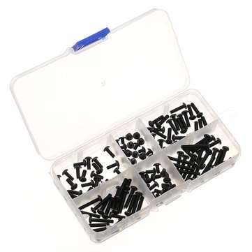 Suleve M3CH2 M3 Carbon Steel Allen Bolt 4-20mm Button Head Hex Socket Cap Screw Bolt Metric 120pc