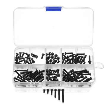 Suleve M3CH2 M3 Carbon Steel Allen Bolt 4-20mm Button Head Hex Socket Cap Screw Bolt Metric 120pc
