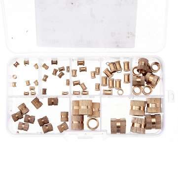 Suleve MXBN8 70Pcs M2/M2.5/M3/M4/M5/M6/M8/M10 Knurled Brass Round Female Thread Knurled Nuts Round I