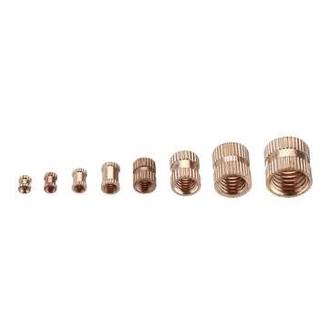 Suleve MXBN8 70Pcs M2/M2.5/M3/M4/M5/M6/M8/M10 Knurled Brass Round Female Thread Knurled Nuts Round I