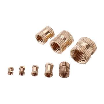 Suleve MXBN8 70Pcs M2/M2.5/M3/M4/M5/M6/M8/M10 Knurled Brass Round Female Thread Knurled Nuts Round I