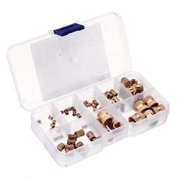Suleve MXBN8 70Pcs M2/M2.5/M3/M4/M5/M6/M8/M10 Knurled Brass Round Female Thread Knurled Nuts Round I