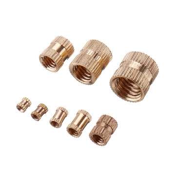 Suleve MXBN8 70Pcs M2/M2.5/M3/M4/M5/M6/M8/M10 Knurled Brass Round Female Thread Knurled Nuts Round I