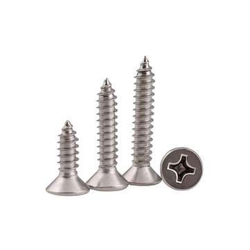 Suleve M2.6SP1 100Pcs M2.6 304 Stainless Steel Cross Flat Head Self Tapping Screw ... (LENGTH: 12MM)