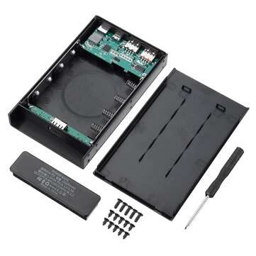 Support Quick Charger 18650 Battery Holder 18650 Power Bank Case DIY Shell Box for... (COLOR: BLACK)