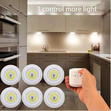 Super Bright COB Under Cabinet Light LED Wireless Remote ... (TYPE: 5LAMPS1REMOTECONTROL(WARMLIGHT))