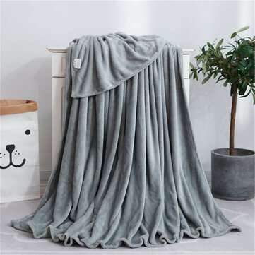 Super Soft Faux Fur Fleece Throw Mink Large Sofa Bed Blanket (COLOR: GREY)