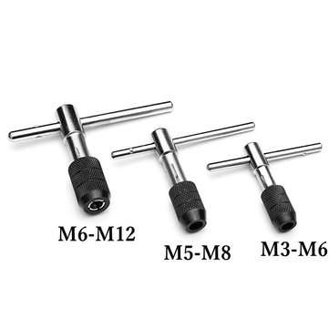 T Handle Tap Handle Tap Wrench Hand Tapping Tool M3-M6 M5-M8 M6-M12 (SIZE: #1)