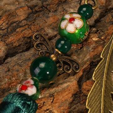 Tassel Metal Bookmark Drop/Butterfly Shape Vintage Chinese Cosplay... (TYPE: BUTTERFLY | COLOR: RED)