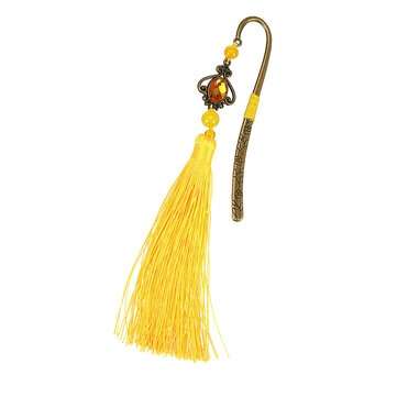 Tassel Metal Bookmark Drop/Butterfly Shape Vintage Chinese Cosplay G... (TYPE: DROP | COLOR: YELLOW)