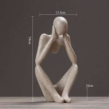 Thinking Thinker Resin Statue Sculpture Ornament Abstract People Home Decor (TYPE: TYPEB)