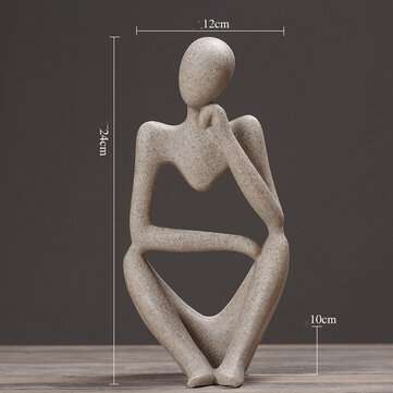 Thinking Thinker Resin Statue Sculpture Ornament Abstract People Home Decor (TYPE: TYPEA)