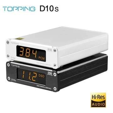 TOPPING D10S MINI Digital USB DAC XMOS XU208 ES9038Q2M PCM384KHz DSD256 HIFI Audio... (COLOR: BLACK)