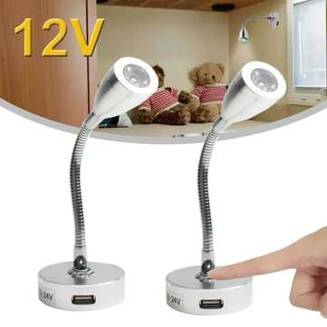 Touch Switch USB LED Spot Reading Light Camper Caravan Boat Interior ... (LIGHT COLOR: NEUTRALLIGHT)