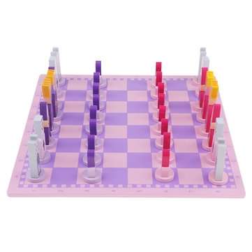 Travel Chess Set with Chess Board Educational Toys for Kids and Adults Pink