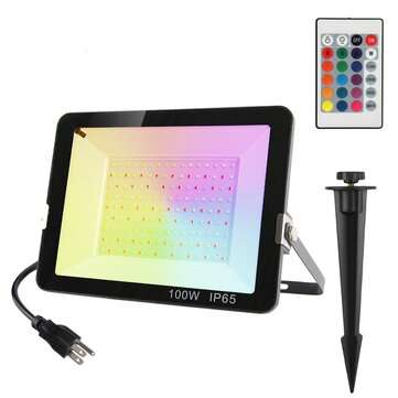 T-SUN 50W/100W Colorful LED Flood Light Outdoor RGBW Flood Lamp Park ... (POWER: 50W | PLUG: UKPLUG)