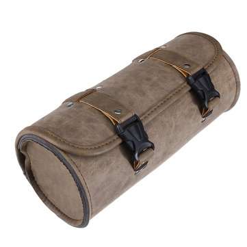 Universal Motorcycle Front Fork Tool Bag Saddlebags Storage Luggage Roll Barrel Pouch Leather For Ha