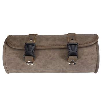 Universal Motorcycle Front Fork Tool Bag Saddlebags Storage Luggage Roll Barrel Pouch Leather For Ha