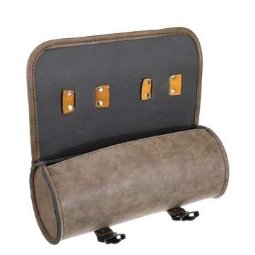 Universal Motorcycle Front Fork Tool Bag Saddlebags Storage Luggage Roll Barrel Pouch Leather For Ha