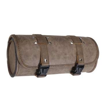 Universal Motorcycle Front Fork Tool Bag Saddlebags Storage Luggage Roll Barrel Pouch Leather For Ha