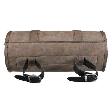Universal Motorcycle Front Fork Tool Bag Saddlebags Storage Luggage Roll Barrel Pouch Leather For Ha