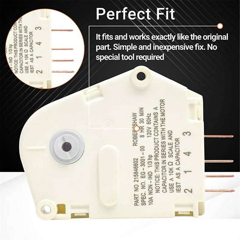 215846602 Refrigerator Defrost Timer Replacement Part Exact Fit for Refrigerators(4PCS)