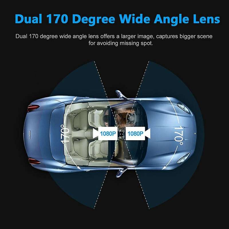 2160P Front and Cabin Dual Dash Cam for Cars Taxi, Car DVR Driving Recorder Parking Monitor Camera W