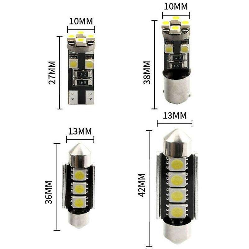 21X Interior LED Reading Dome Light T10 BA9S 5050 Cool White Bulb Bright Replace