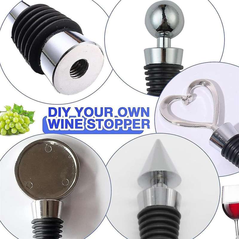 21pcs Bottle Stopper Zinc Alloy Wine Bottle Stopper Kits Ring Wine Topper Reusable Wine Corks Bottle