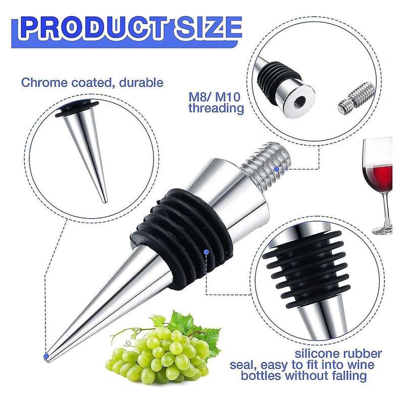 21pcs Bottle Stopper Zinc Alloy Wine Bottle Stopper Kits Ring Wine Topper Reusable Wine Corks Bottle