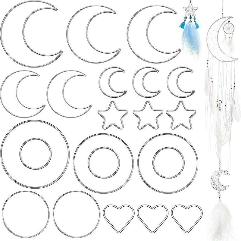 22 Pieces of Dream Catcher Ring Metal Hoop DIY Handicraft Dream Catcher Home Wall Hanging Ring Wreat