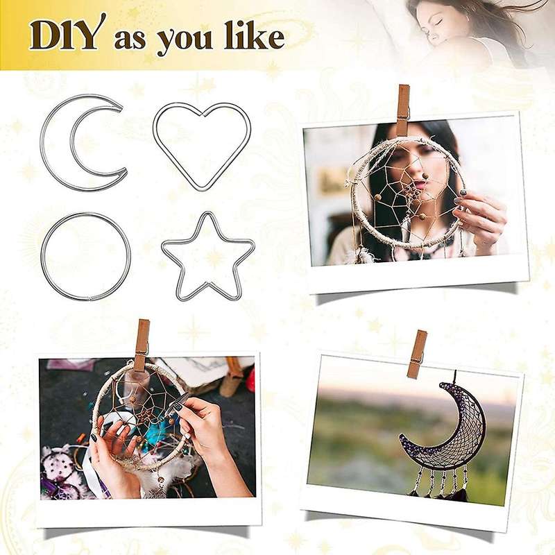 22 Pieces of Dream Catcher Ring Metal Hoop DIY Handicraft Dream Catcher Home Wall Hanging Ring Wreat